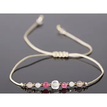 Náramek Magieprirody.cz Náramek znamení Rak (rubín, měsíční kámen, růženín, křišťál) #1005 Shamballa