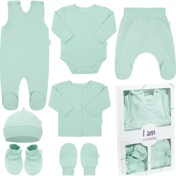 Kojenecká souprava Dětská souprava do porodnice New Baby I AM, mátová, 4dílná (62)