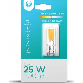 Žárovka LED žárovka G9 Glass 2W 230V 4500K 200lm HQ