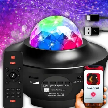 Noční světlo NOČNÍ LAMPA PROJEKTOR NOČNÍ OBLOHY RGB LED + DÁLKOVÉ OVLÁDÁNÍ