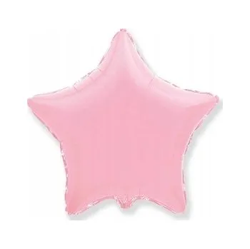 Balónek Fóliový balónek HVĚZDA 18' (46 cm) RŮŽOVÁ jemná - čísla 1-99 k narozeninám - možnost nafouknutí heliem