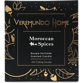 Svíčka VEREMUNDO HOME Vonná svíčka Paris Morocan Spices, 680g, černá 16195
