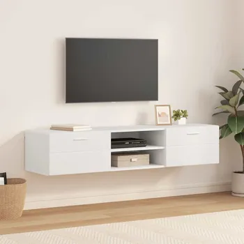 Příborník do zásuvky Dřevěná skříň Nástěnný Bílá 150 x 39 x 30 cm kompozitní dřevo