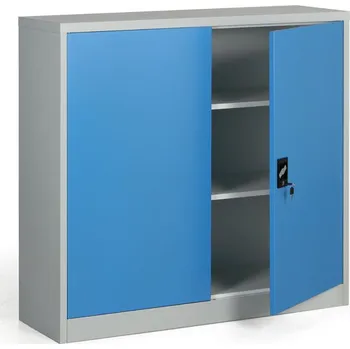 Policová skříň Kovová spisová skříň, demontovaná, 2 police, 1200 x 1150 x 400 mm, modrá