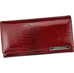 Červená kožená peněženka Gregorio s mincovníkem na zip