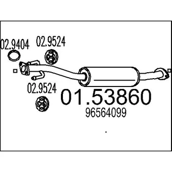 Zadní díl výfuku Střední díl výfuku MTS 01.53860