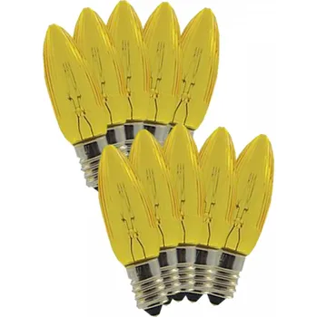 Vánoční dekorace Žárovky E-10 20V 3W žluté (10ks) pro vánoční řetězy (1ks)