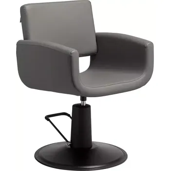 Kadeřnické křeslo Kadeřnické křeslo Mataro - šedé s černou kulatou podstavou