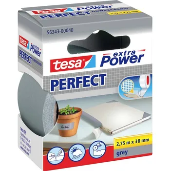 Lepicí páska tesa PERFECT 56343-00040-03 páska se skelným vláknem tesa® Extra Power šedá (d x š) 2.75 m x 38 mm 1 ks