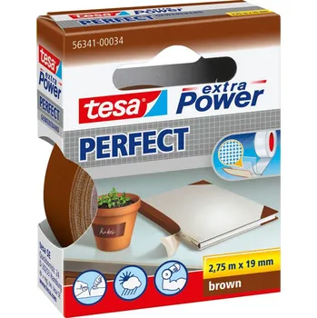 Lepicí páska tesa PERFECT 56341-00034-03 páska se skelným vláknem tesa® Extra Power hnědá (d x š) 2.75 m x 19 mm 1 ks