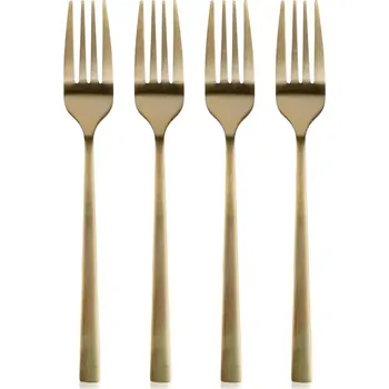 Příbor Excellent Houseware Vidlička na dorty Gold sada 4 ks