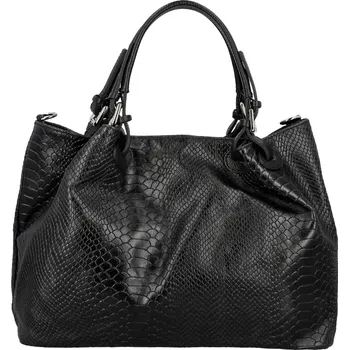 Kabelka Módní dámská kožená kabelka do ruky Assema, černá