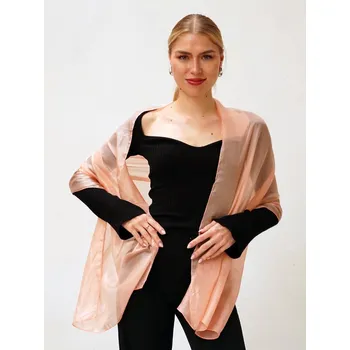 Šála Hedvábná šála jednobarevná broskvová