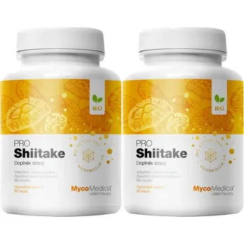 2x MycoMedica Shiitake PRO 180 cps. (Podporuje trávení)