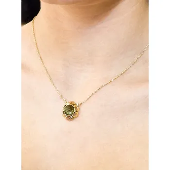 Náhrdelník Zlatý náhrdelník s vltavínem 29 0003