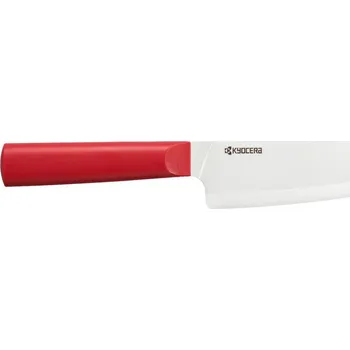 Kuchyňský nůž Kyocera Nůž Santoku 14 cm, bílá čepel, červená rukojeť