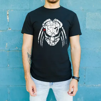 Textilie k potisku Unisex tričko: Maska Predátora (Vintage styl) Barva: Černá, Velikost: L