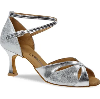 Dámská obuv Dámské taneční boty na latinu Diamant mod.141 Stříbrná kůže/stříbrný antracit F6 cm - 25,5