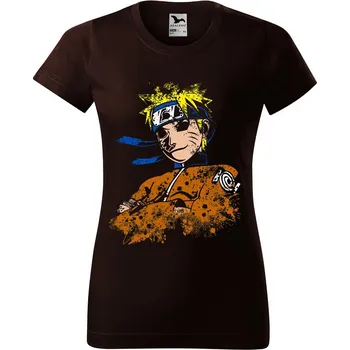 Dámské tričko levne-damske-bavlnene-tricko-potisk-Anime-Naruto Velikost dámská trička Basic: XXL šířka 59, délka 69, Odstín dámské tričko Basic: Čokoládové