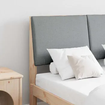 Čalouněné čelo postele Světle šedá 120 cm Masivní borové dřevo