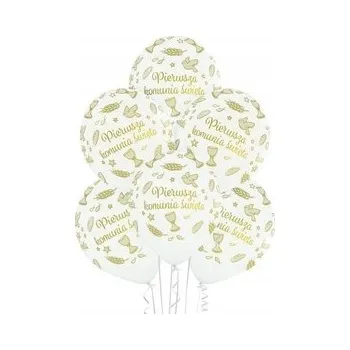 Balónek BALÓNKY pro PRVNÍ SVATÉ PŘIJÍMÁNÍ bílé 25 cm 6 Ks