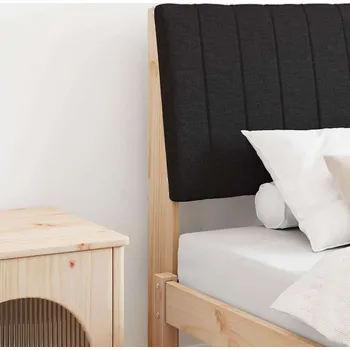 Ložnice Čalouněné čelo postele Černá 90 cm Masivní borové dřevo