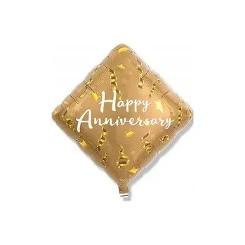 Balónek Balónek Ibrex Hel, diamant 14", Happy Anniversary Star&Ribbons, balený