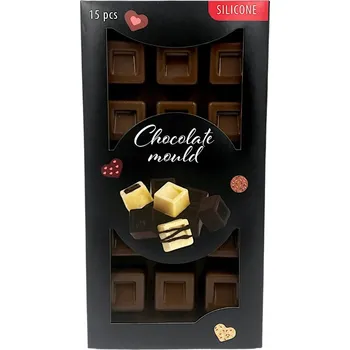 Forma na pečení Forma na čokoládu, silikonová forma na pralinky, 15 ks, 10,5 x 21 cm