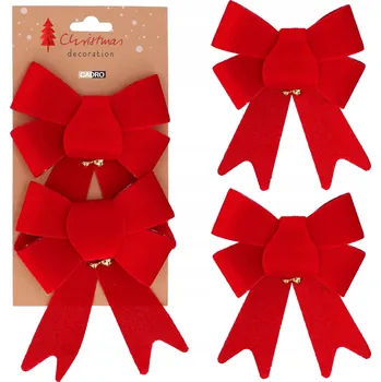 Vánoční dekorace Červené mašle na vánoční stromeček dekorace dárkové dekorace 2 ks 14x16 cm