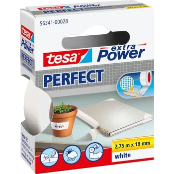 Lepicí páska tesa PERFECT 56341-00028-03 páska se skelným vláknem tesa® Extra Power bílá (d x š) 2.75 m x 19 mm 1 ks
