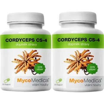 Zdraví 2x MycoMedica Cordyceps CS-4 180 cps. (Pro podporu vitality, fyzické výkonnosti, vytrvalosti a k podpoře libida)