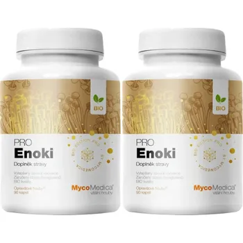 2x MycoMedica Enoki PRO 180 cps. (Vysoký obsah bioaktivních látek)