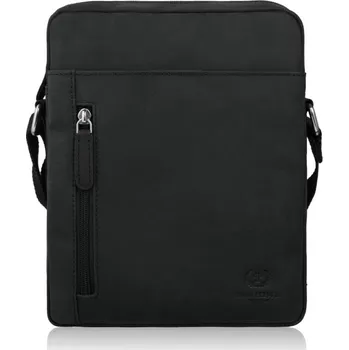 Paolo Peruzzi Pánská kožená taška přes rameno vintage Paolo Peruzzi; matná černá