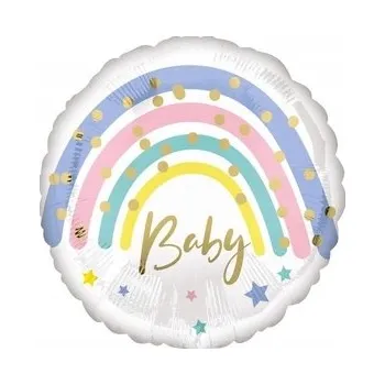 Balónek Fóliový balónek Baby Shower Duha Narozeniny 43 cm
