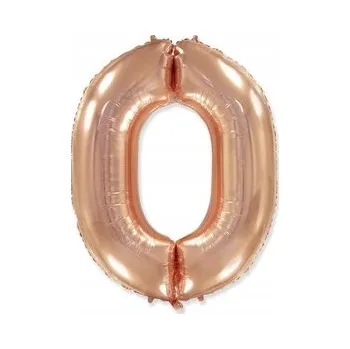 Balónek Fóliový balónek Číslice 0 růžový 85 cm