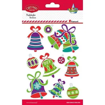 samolepka Samolepky Titanum vypouklé zvonečky a baňky 10 ks