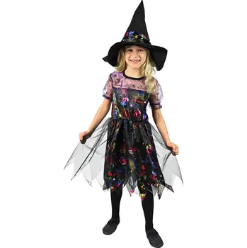 Dětský kostým Čarodějnice/Halloween barevná, e-obal, vel. M