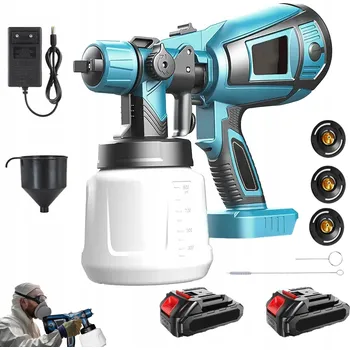 Stříkací pistole MALÍŘSKÁ STŘÍKACÍ PISTOLE ELEKTRICKÁ PRO MALOVÁNÍ 900ML PROFESIONÁLNÍ