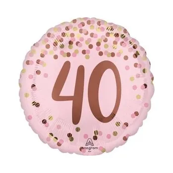 Balónek Fóliový balónek Amscan číslo 30, 45 cm, růžový