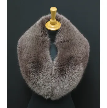 Špongr - L314 - hnědý s melírem - Kožešinový límec z polární lišky