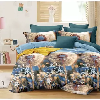 Povlečení NOVINKA 2025 ! LUXUSNÍ BAVLNĚNÉ POVLEČENÍ na 2 postele 140x200/70x90 - PAMPELIŠKY ZAHRADA