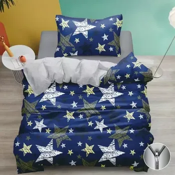 Povlečení NOVINKA 2025! Exkluzivní oboustranné Bavlněné povlečení s 3D efektem 140x200/70x90 cm - HVĚZDY A HVĚZDIČKY
