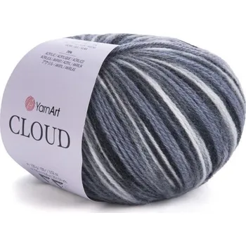 Galanterie YarnArt Příze Cloud 5301 černo-bílá