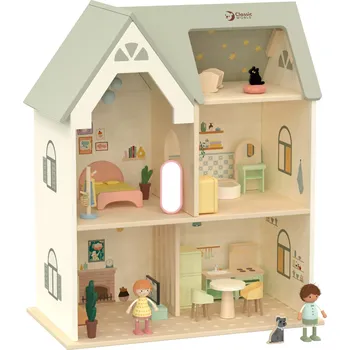Domeček pro panenku Velký dřevěný domeček pro panenky s nábytkem