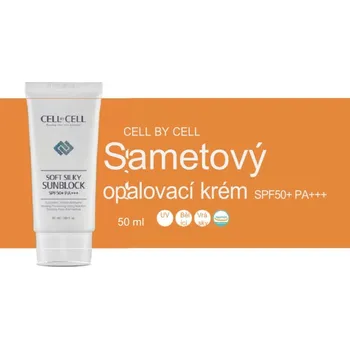 Pleťový krém Soft Silky Sun Block krém, saténově jemný krém s faktorem, Cell By Cell, SPF50+ PA+++, 50 ml