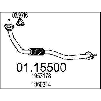 Výfukový systém Výfuková trubka MTS 01.15500