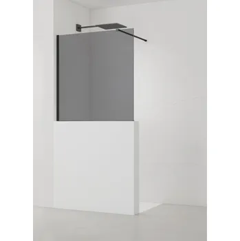 Swiss aqua technologies Sprchová zástěna SAT Walk-in 120x100 cm na sníženou příčku černá SATBWIS120KSPRC