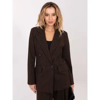 Elegantní hnědé sako s proužky IT-MA-