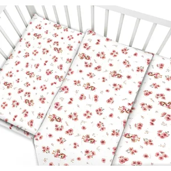 Povlečení Povlečení do postýlky, bavlna, 2D sada, Kačenky - bílá, pudrově růžová