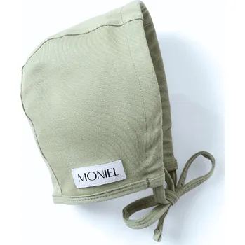 Kojenecká čepice Moniel Dětská rostoucí zavazovací čepice Olive 0-2 M
